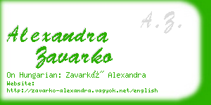 alexandra zavarko business card